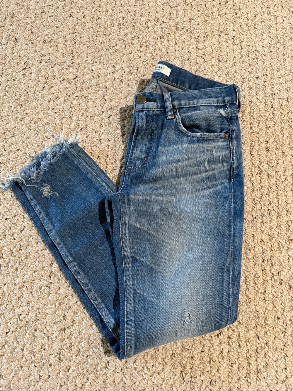 Moussy Women's Skinny Distressed Jeans - Blue Wash